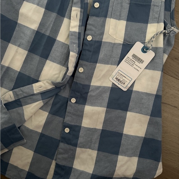 NWT SPORTING LIFE button down blue and white checkered shirt, never worn (M) - Picture 3 of 7